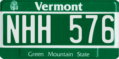 VT license plate NHH576