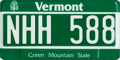 VT license plate NHH588
