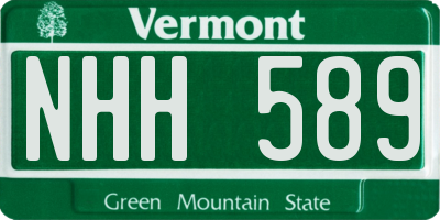 VT license plate NHH589