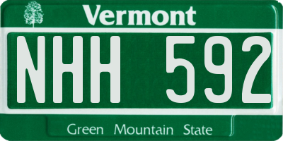 VT license plate NHH592