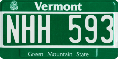 VT license plate NHH593