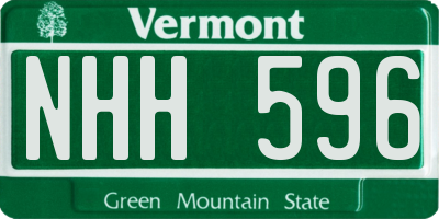 VT license plate NHH596