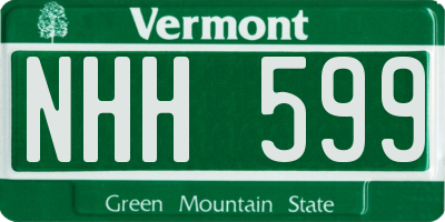 VT license plate NHH599