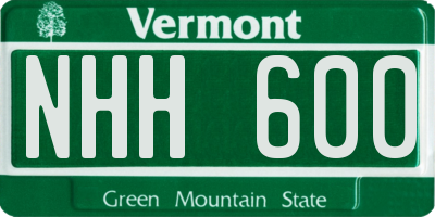 VT license plate NHH600
