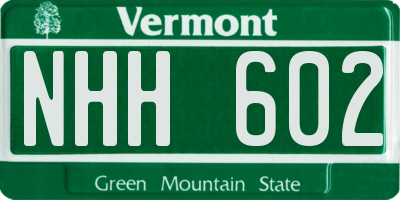 VT license plate NHH602