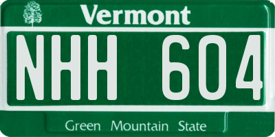 VT license plate NHH604