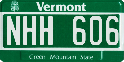 VT license plate NHH606