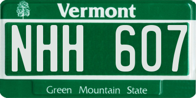 VT license plate NHH607