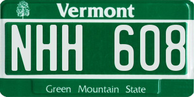 VT license plate NHH608