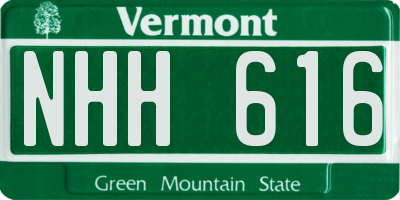 VT license plate NHH616