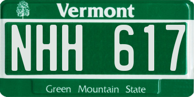 VT license plate NHH617