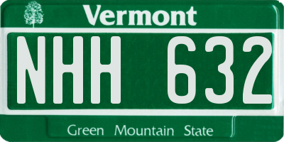 VT license plate NHH632