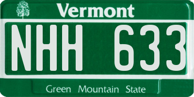 VT license plate NHH633