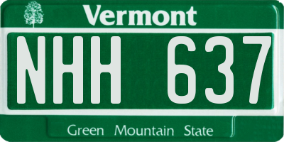 VT license plate NHH637