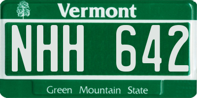 VT license plate NHH642