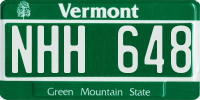 VT license plate NHH648