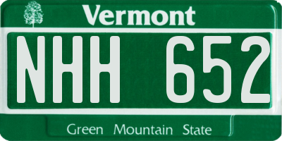 VT license plate NHH652