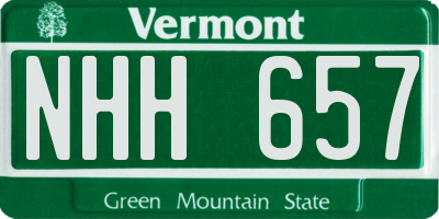 VT license plate NHH657