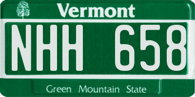 VT license plate NHH658