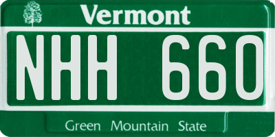 VT license plate NHH660
