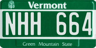 VT license plate NHH664