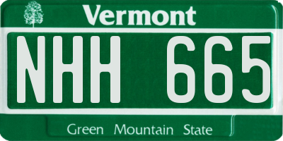 VT license plate NHH665