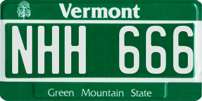 VT license plate NHH666