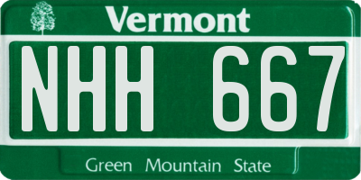 VT license plate NHH667