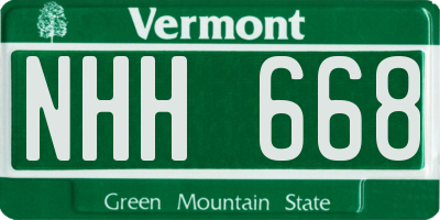 VT license plate NHH668