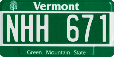 VT license plate NHH671
