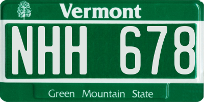 VT license plate NHH678