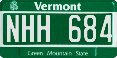 VT license plate NHH684