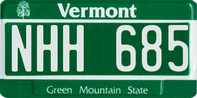 VT license plate NHH685