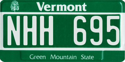 VT license plate NHH695