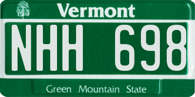 VT license plate NHH698