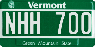 VT license plate NHH700