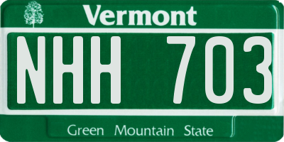 VT license plate NHH703