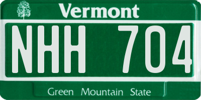 VT license plate NHH704