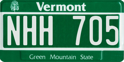 VT license plate NHH705