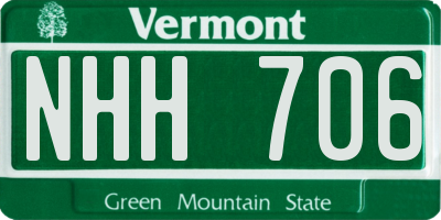 VT license plate NHH706