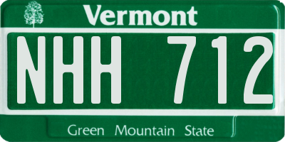 VT license plate NHH712