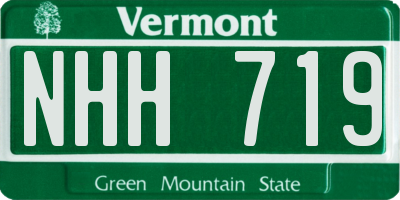 VT license plate NHH719