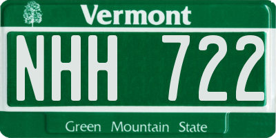 VT license plate NHH722