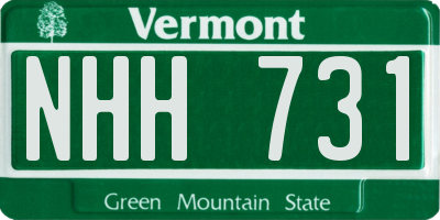 VT license plate NHH731
