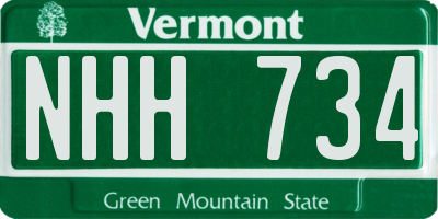 VT license plate NHH734