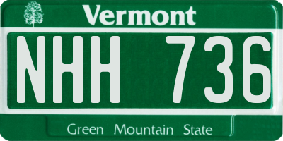 VT license plate NHH736