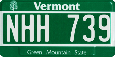 VT license plate NHH739