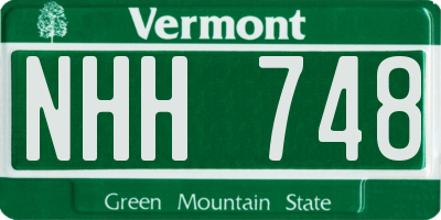 VT license plate NHH748
