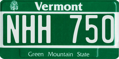 VT license plate NHH750