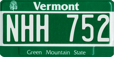 VT license plate NHH752